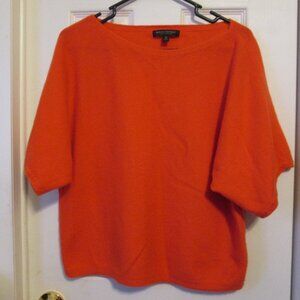 Banana Republic Women's Orange Short Sleeve 100% Cashmere Sweater